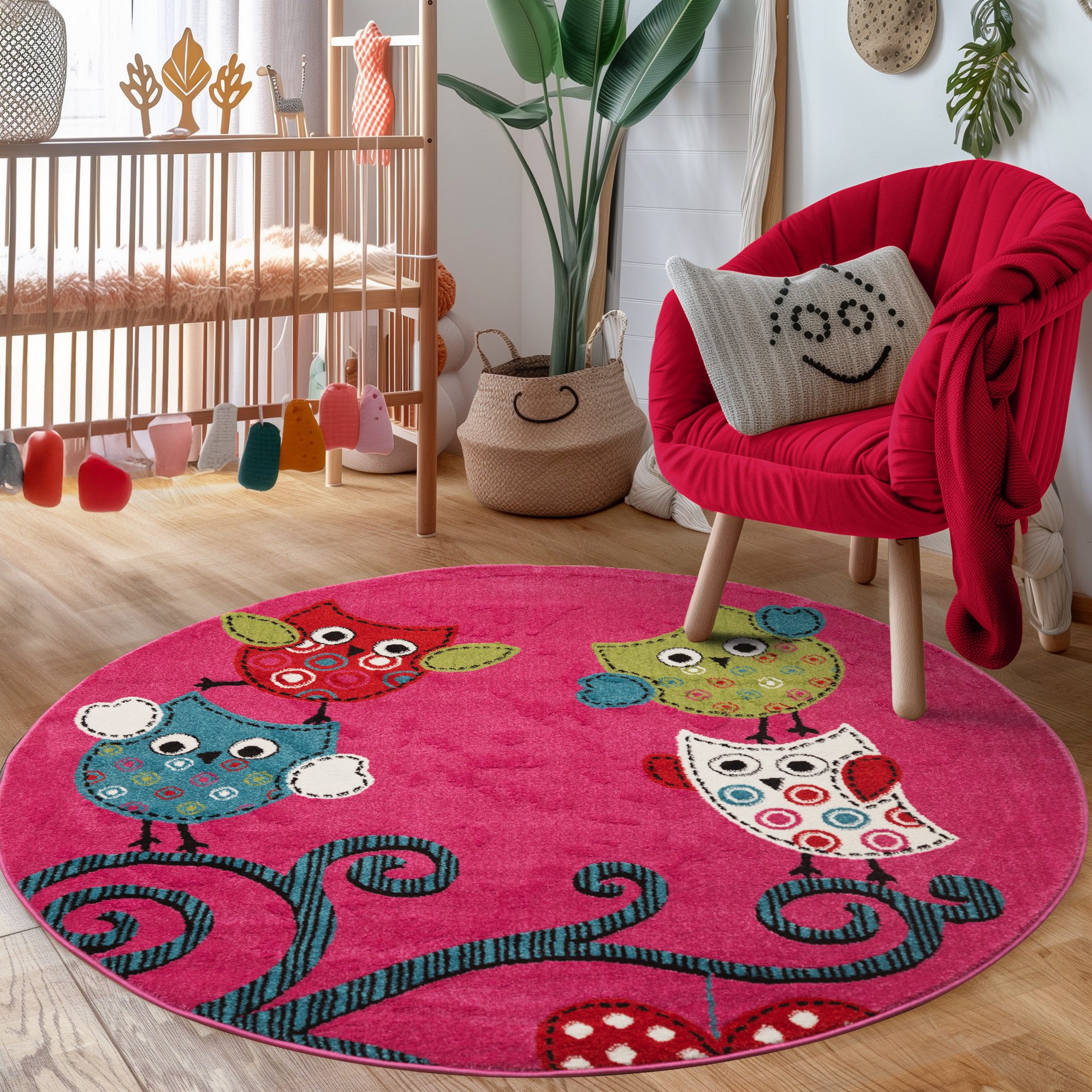 Carpettex Kinderteppich Eulen-Design, Läufer, Höhe: 11 mm, Kinderteppich Eu günstig online kaufen