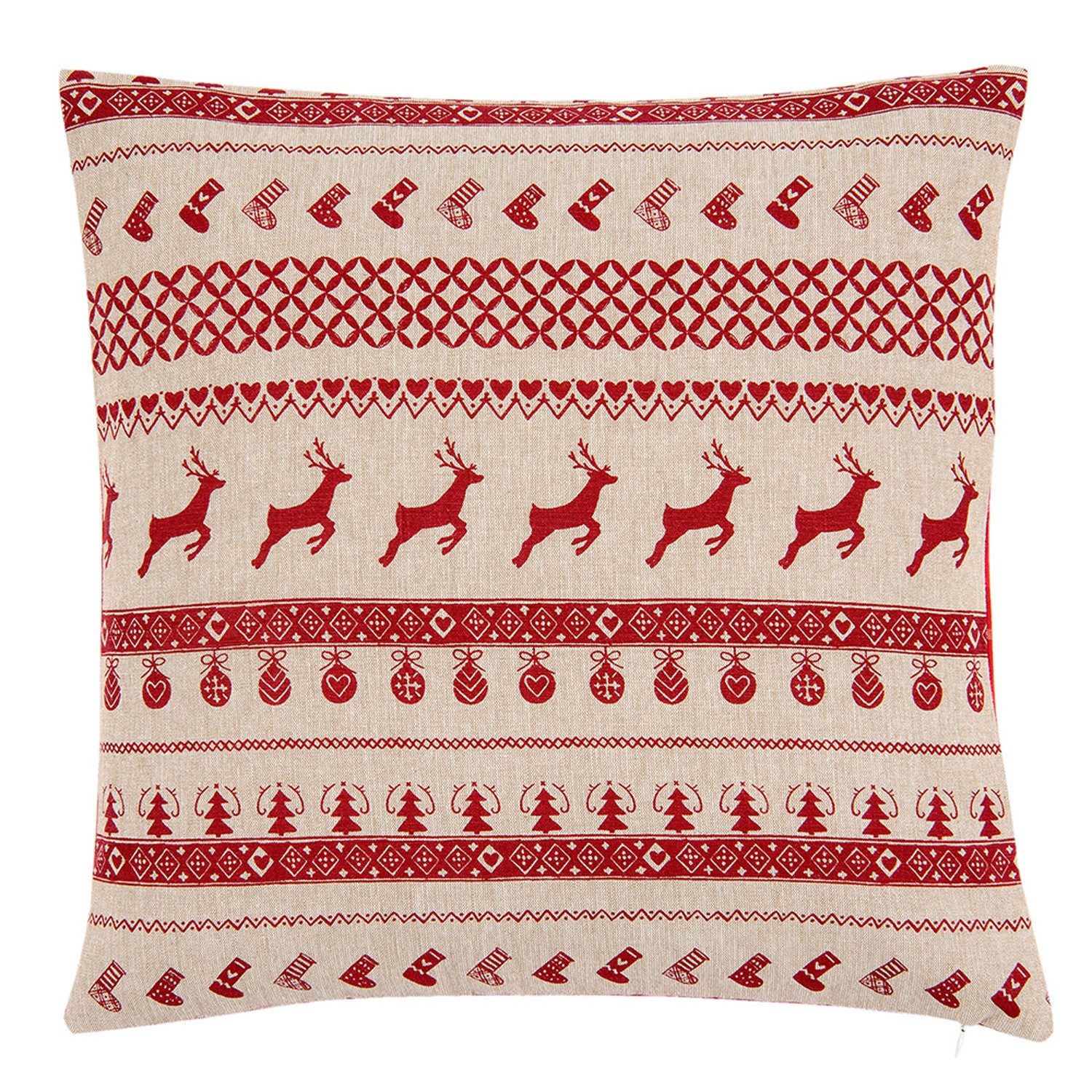 Clayre & Eef Dekokissen Nordic Christmas, Dekokissen Подушкиbezüge ohne Füllung Baumwolle 40x40 cm