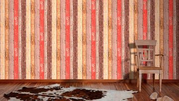 living walls Vliestapete Best of Wood`n Stone 2nd Edition, Holz, Tapete Holzoptik Braun Rot Beige matt leicht strukturiert
