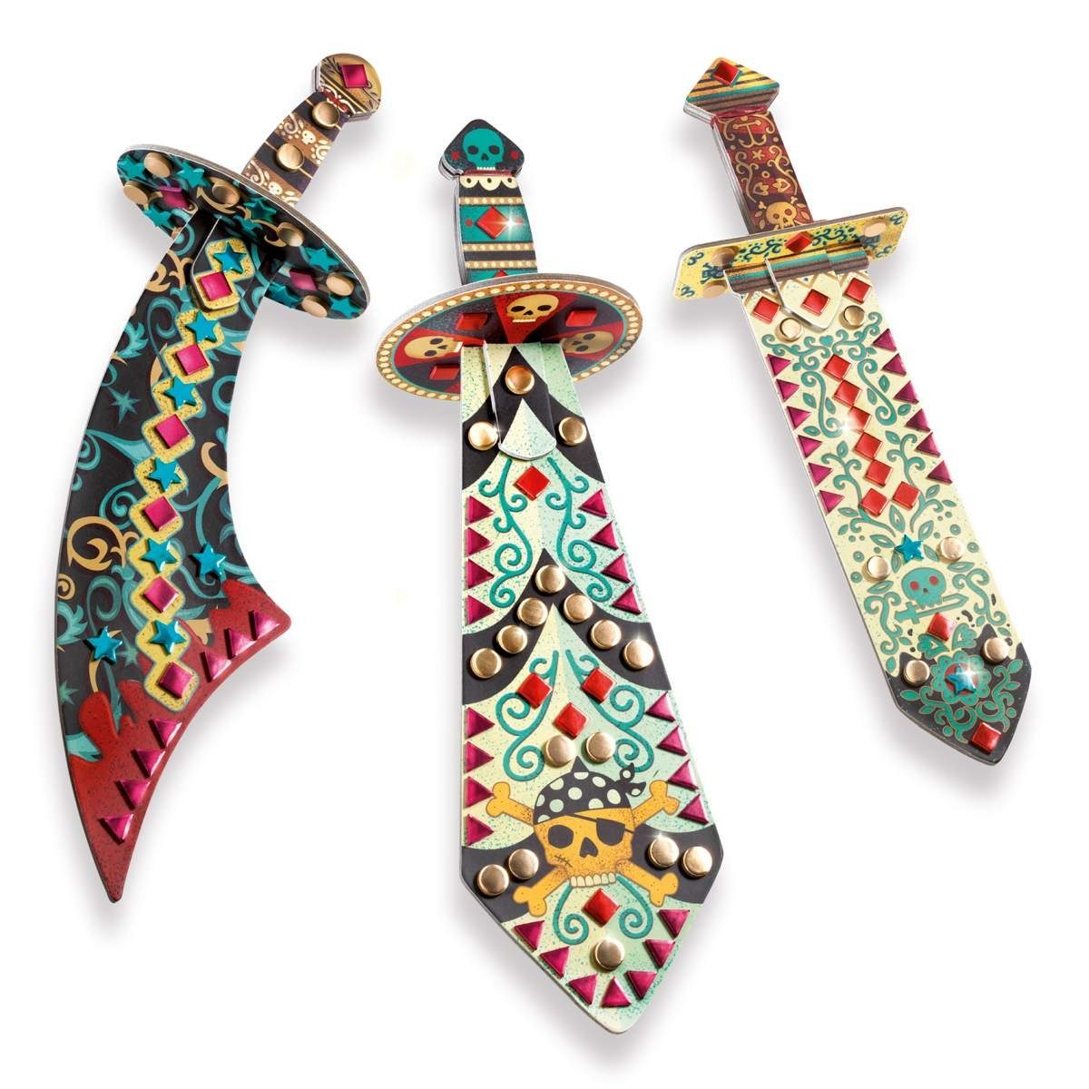 DIY Kreativset Piratenschwerter Mosaiksteine selbstklebende DJECO Mosaik- mit