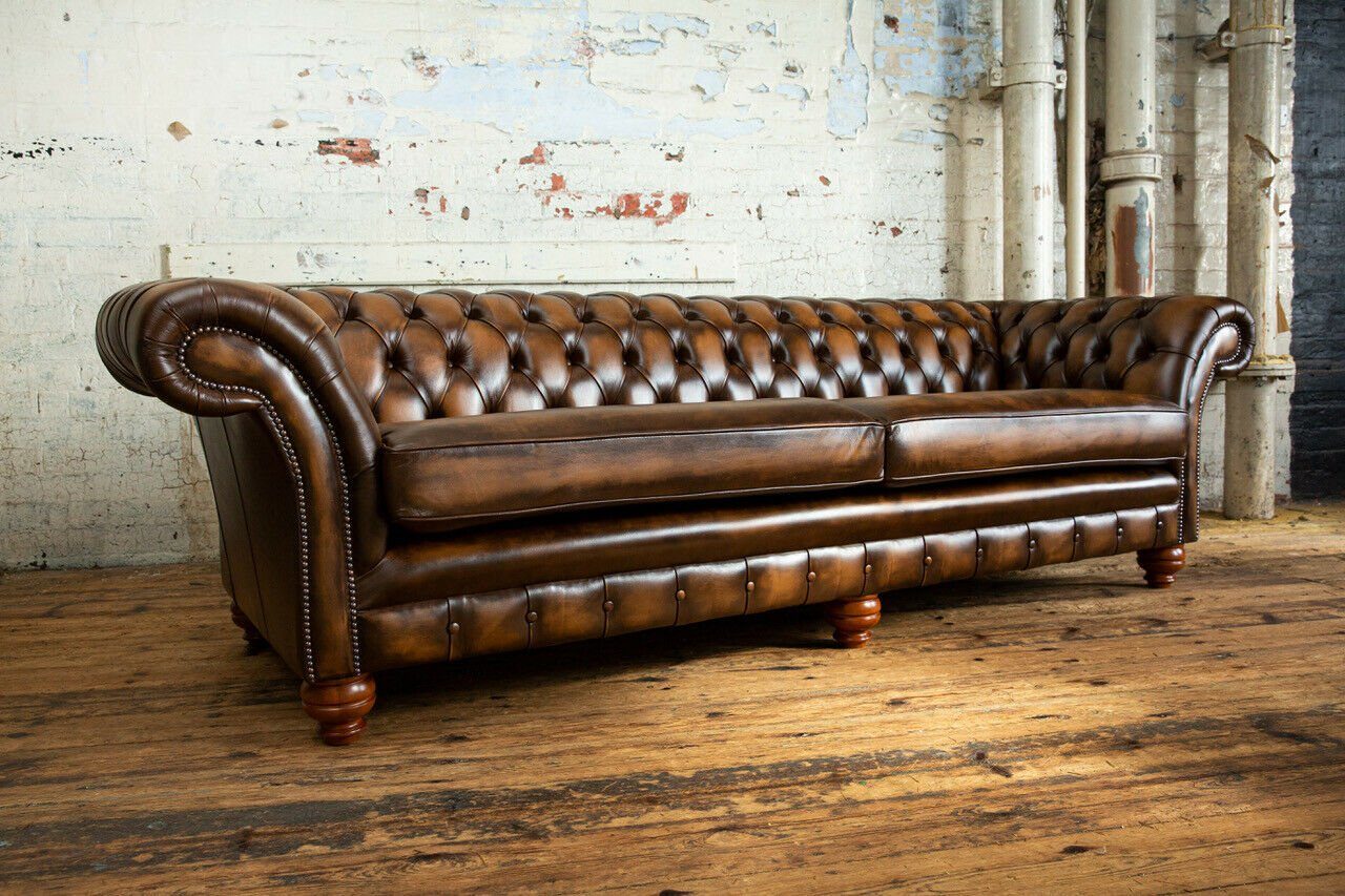 cm 265 4 Chesterfield Design Chesterfield-Sofa, Couch Sitzer JVmoebel Sofa Sofa