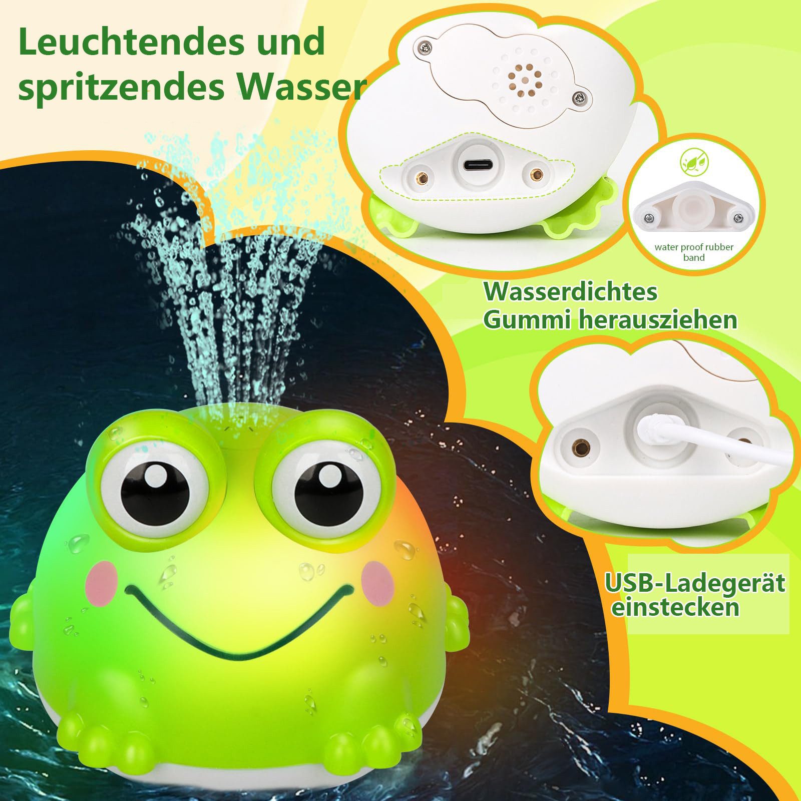 CLTYQ Badespielzeug Badespielzeug Badewannenspielzeug Frosch Spray günstig online kaufen