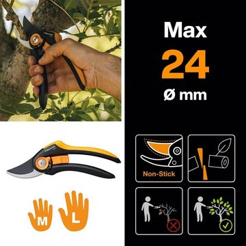 Fiskars Gartenschere Bypass Astschere 1057169 Plus SmartFit P541, (1-tlg), Für frische Äste und Zweige, Antihaftbeschichtet