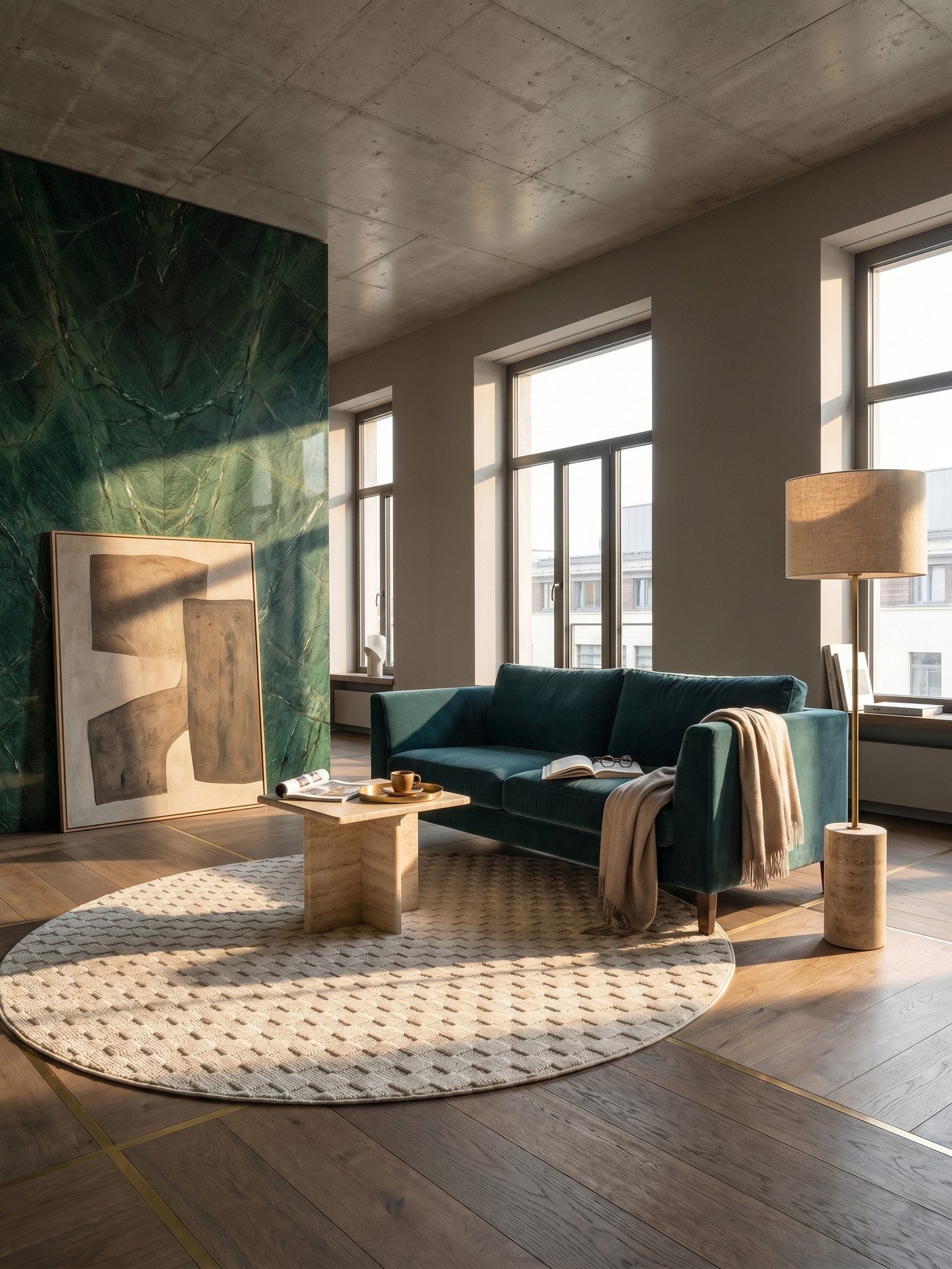 KADIMA DESIGN Teppich LANGAU Flachgewebe Schachbrett Grafisch Modern Wohnzimmer Waschbar, Rund, Höhe: 7 mm, Creme, 80x80 cm, Saugroboter OEKO-TEX Fußbodenheizung Strapazierfähig