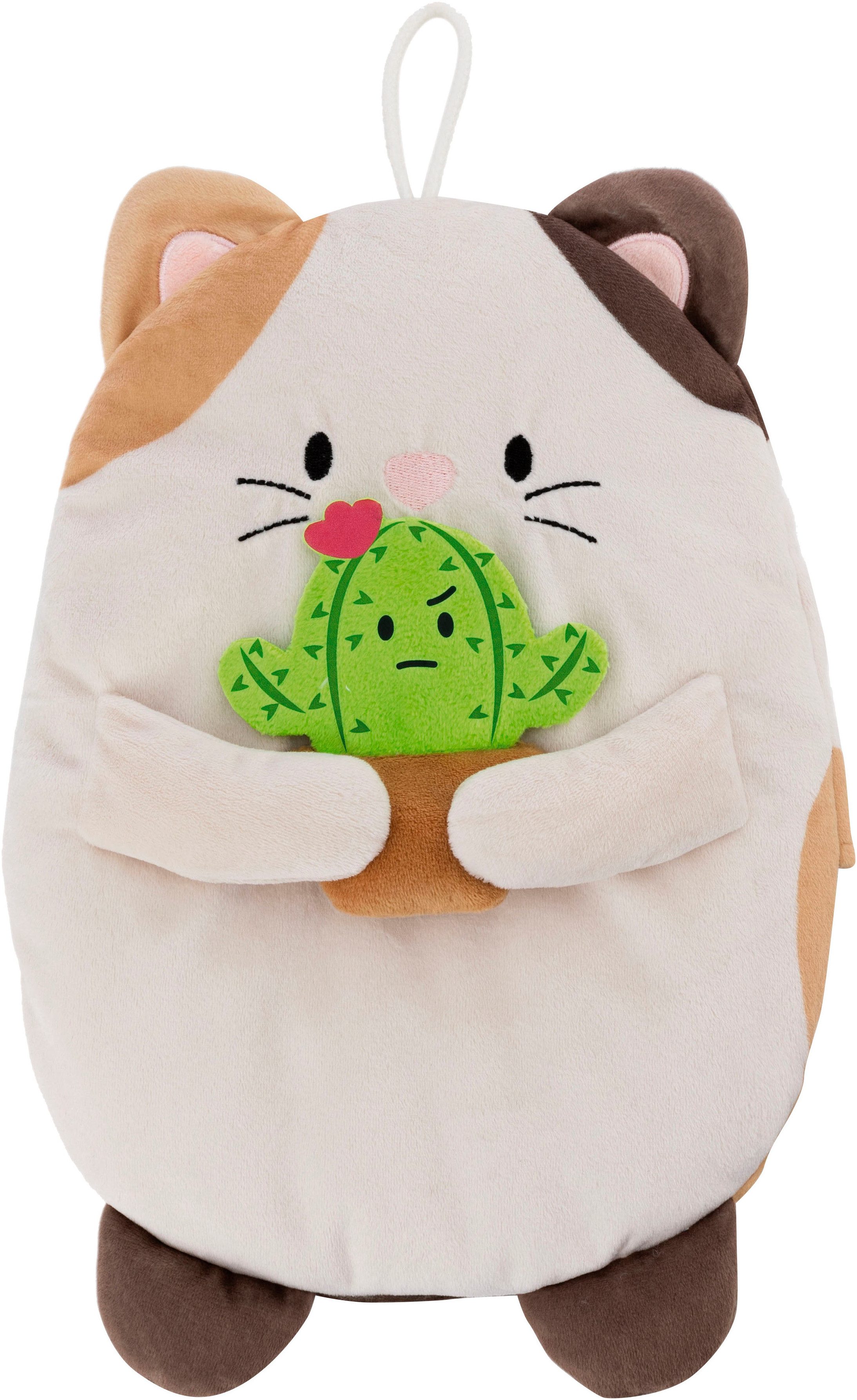 Nici Wärmflasche mymochi Katze Angy mit Kaktus, 300 ml, 30 cm, 2in1 - Kuscheltier & Wärmflasche in einem; enthält recyceltes Material
