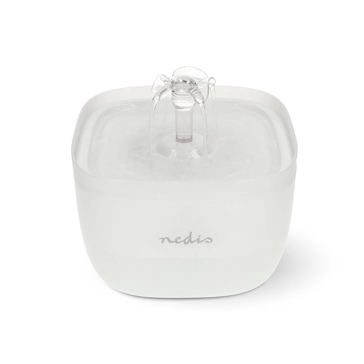 Nedis Wasserspender PETWF21WT 2.7 l, Trinkbrunnen mit Filter, Wasserfall, leise, BPA-Frei & Nachtlicht