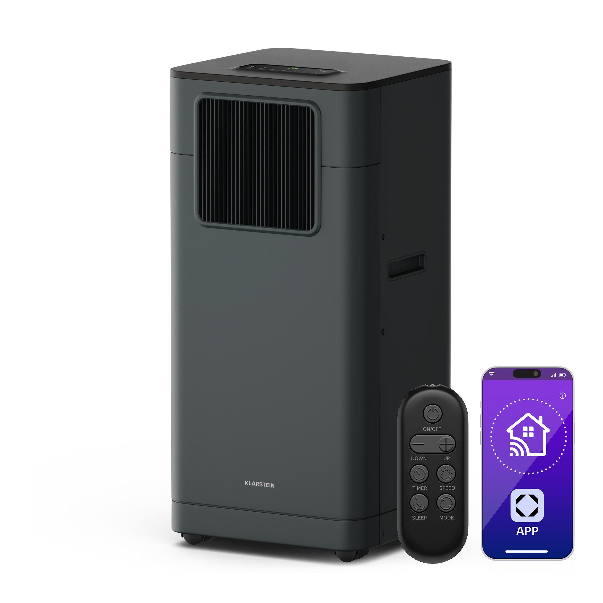 Klarstein Klimagerät Breeze Box mobile Klimaanlage, 3-in-1 Kühlgerät 9000 BTU mit App Fernbedienung leise bis zu 33 m²