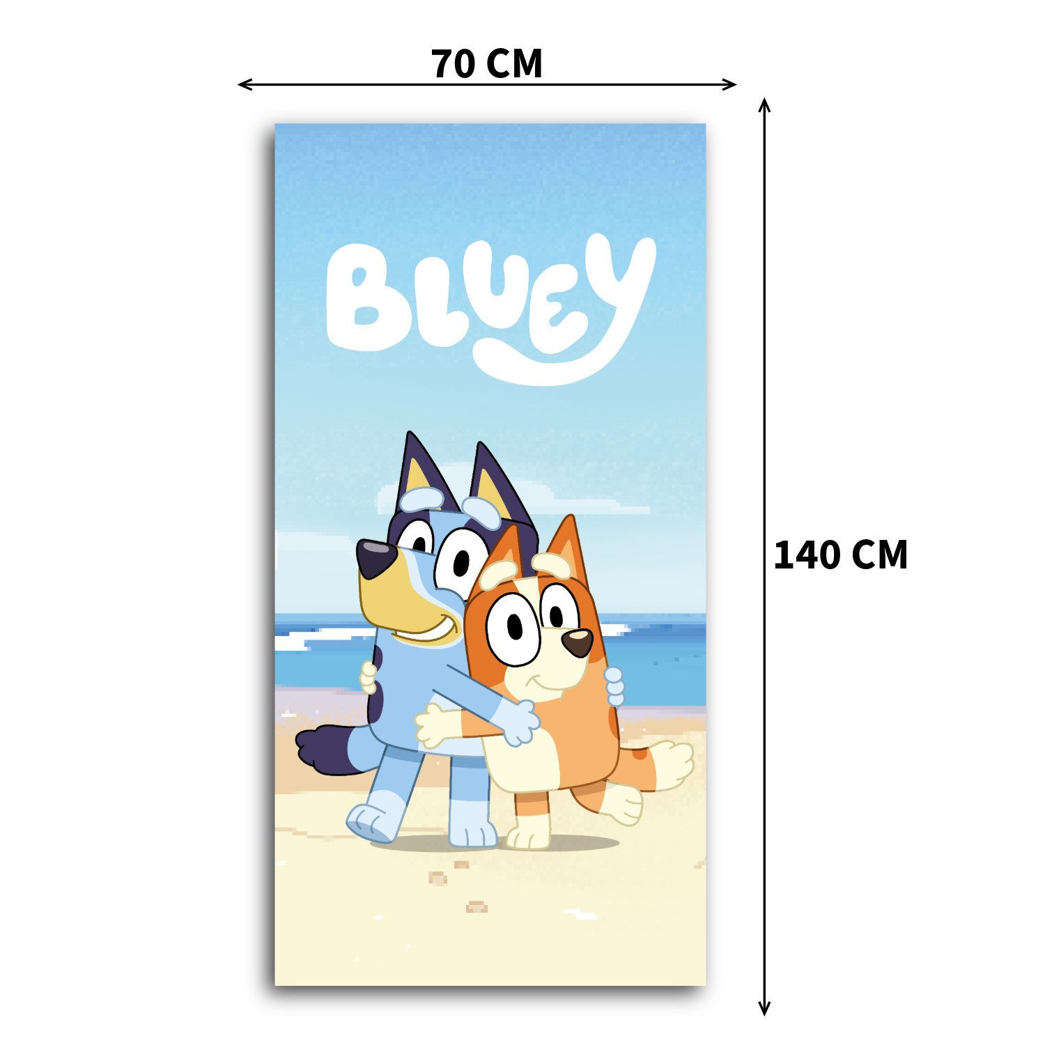 Jerry Fabrics Handtücher Bluey Strand Badetuch Strandtuch Duschtuch 70 x 140 cm 100% Baumwolle, (1 Duschtuch, 1-St), Langlebig