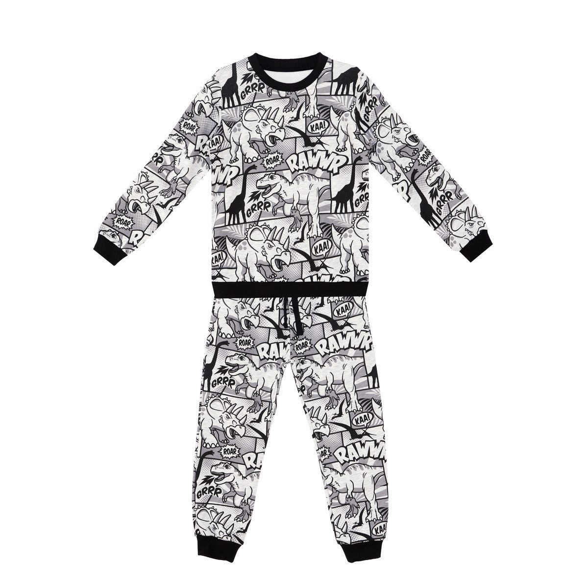 MSHB&G T-Shirt Comic Dino Jungen (1-tlg) Outfit-Set, Bekleidungsset, Kombi-Set, 2er-Set, Mini Set