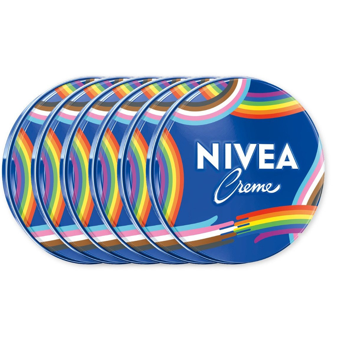 Nivea Tagescreme Creme Regenbogen Limited Edition 6 x 75 ml Set, 4-tlg.