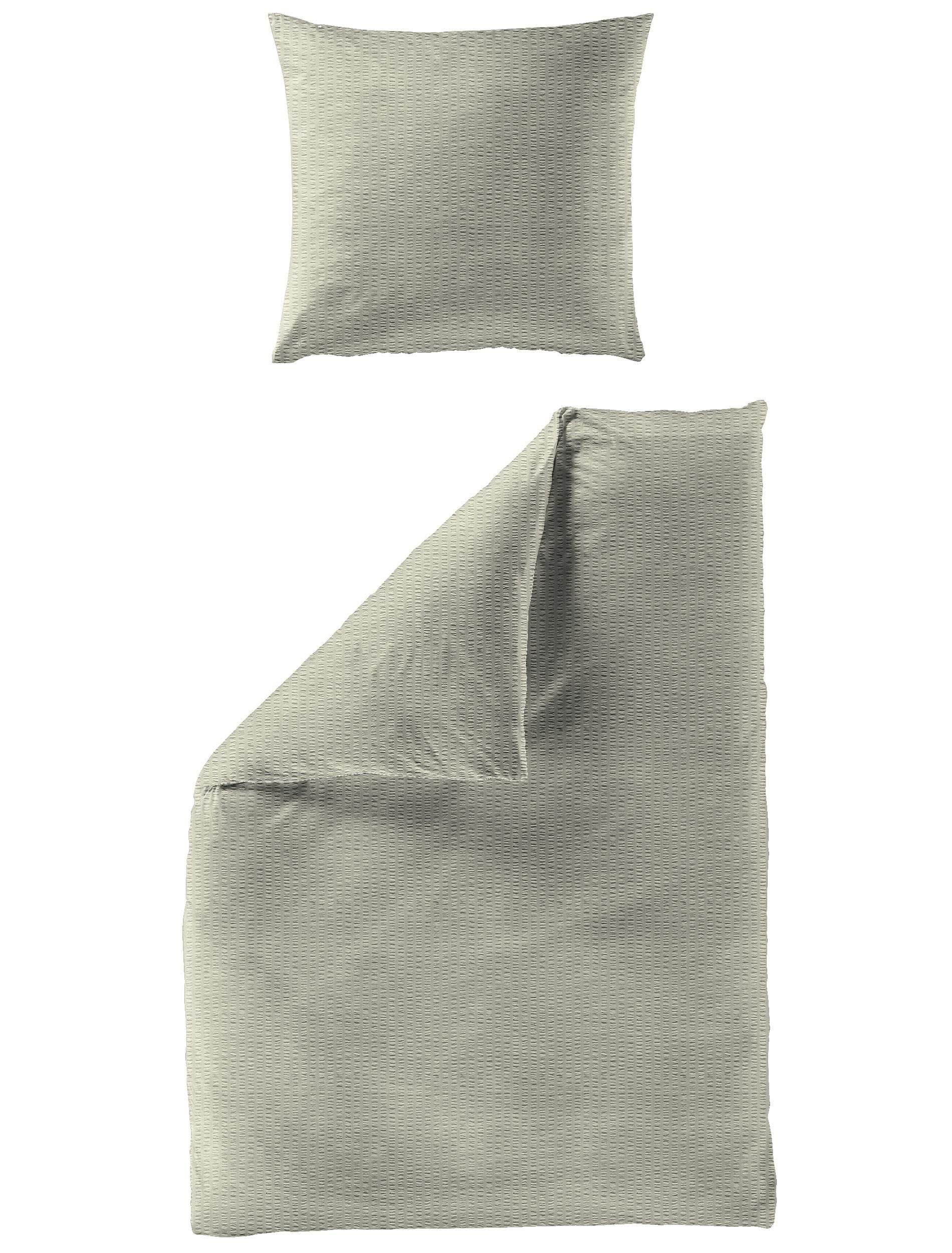 BIERBAUM Bettwäsche BIERBAUM Bettwäsche SELIMA Seersucker BL 135x200 cm grün Bettbezug