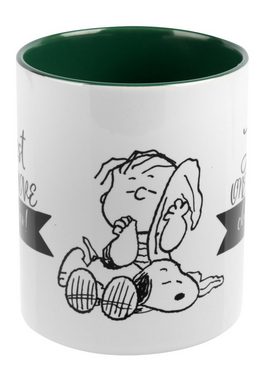 United Labels® Tasse The Peanuts Tasse Snoopy Just one more chapter! Grün Weiß 320 ml, Keramik