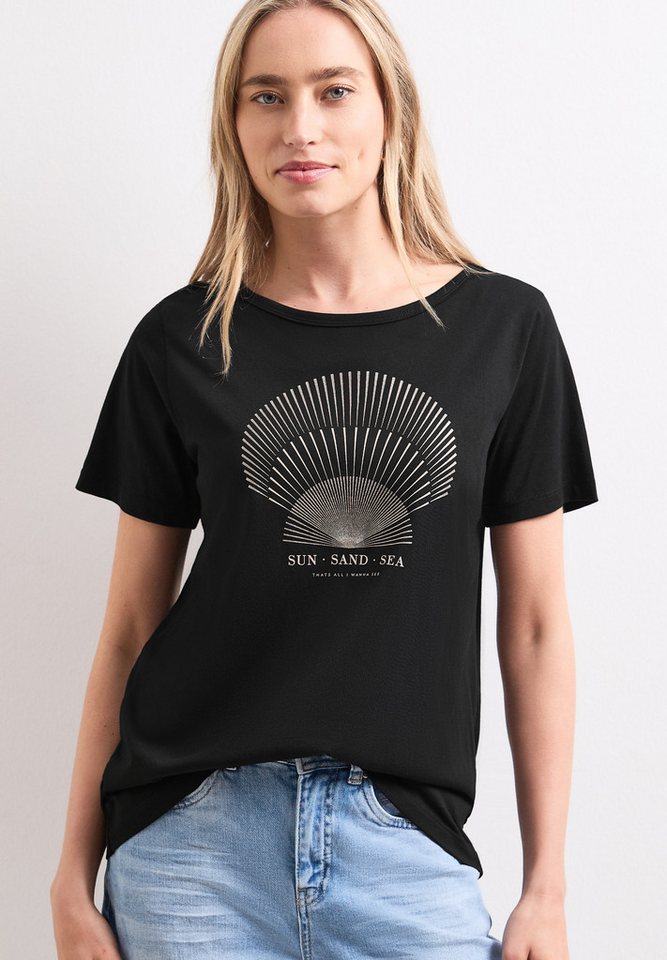 STREET ONE T-Shirt mit Rundhalsausschnitt