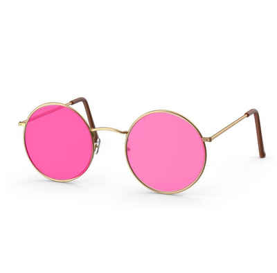 Kostümheld® Hippie-Kostüm 3x Hippie Brille Kostümbrille rosa Accessoires für Fasching & Karneval