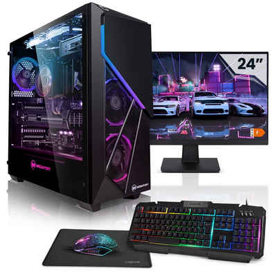 Megaport Gaming-PC-Komplettsystem (24", AMD Ryzen 7 5700X 8x3,40 GHz 5700X, GeForce RTX 3060, 16 GB RAM, 1000 GB SSD, Windows 11, WLAN)