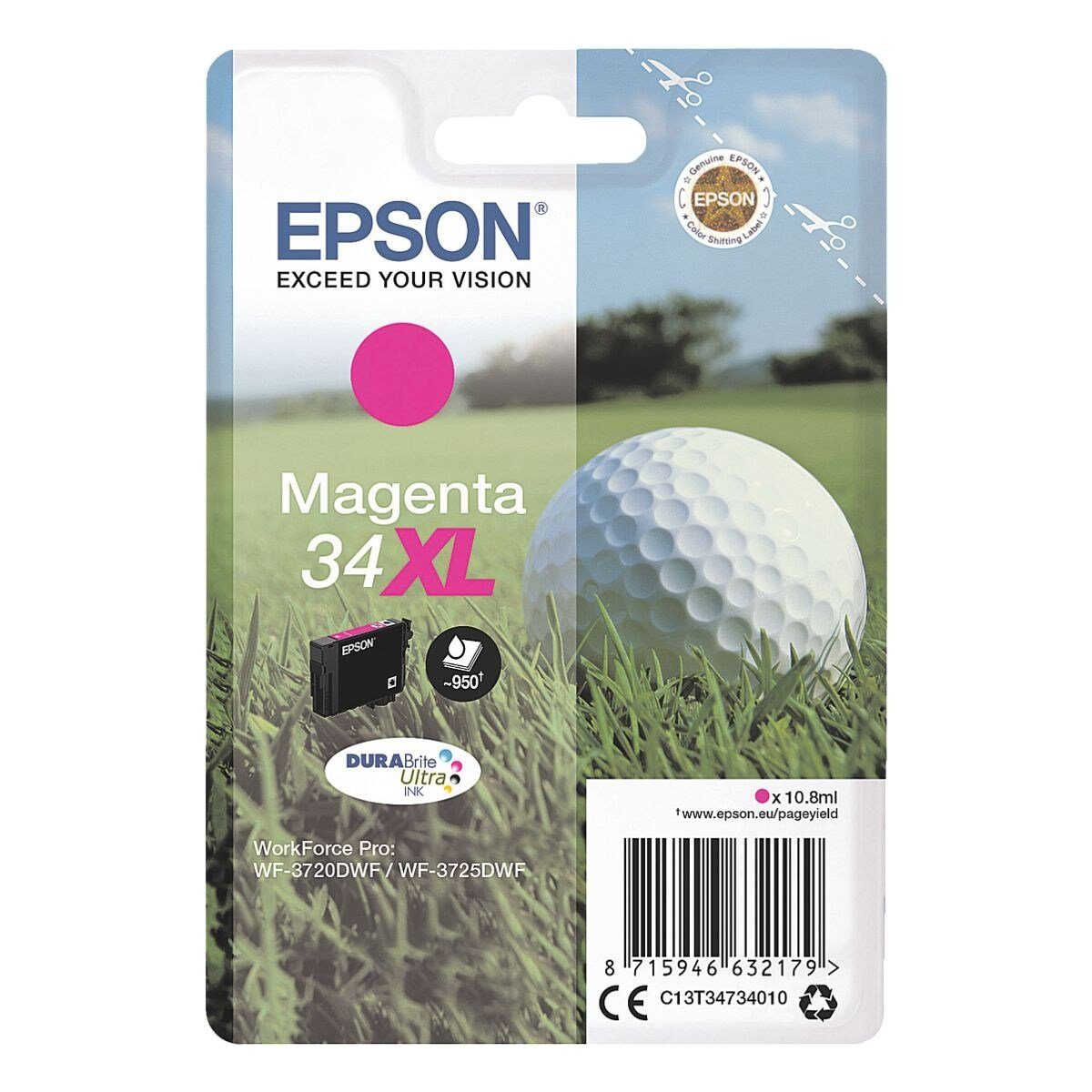 Epson 34XL Tintenpatrone (Original Druckerpatrone, magenta)