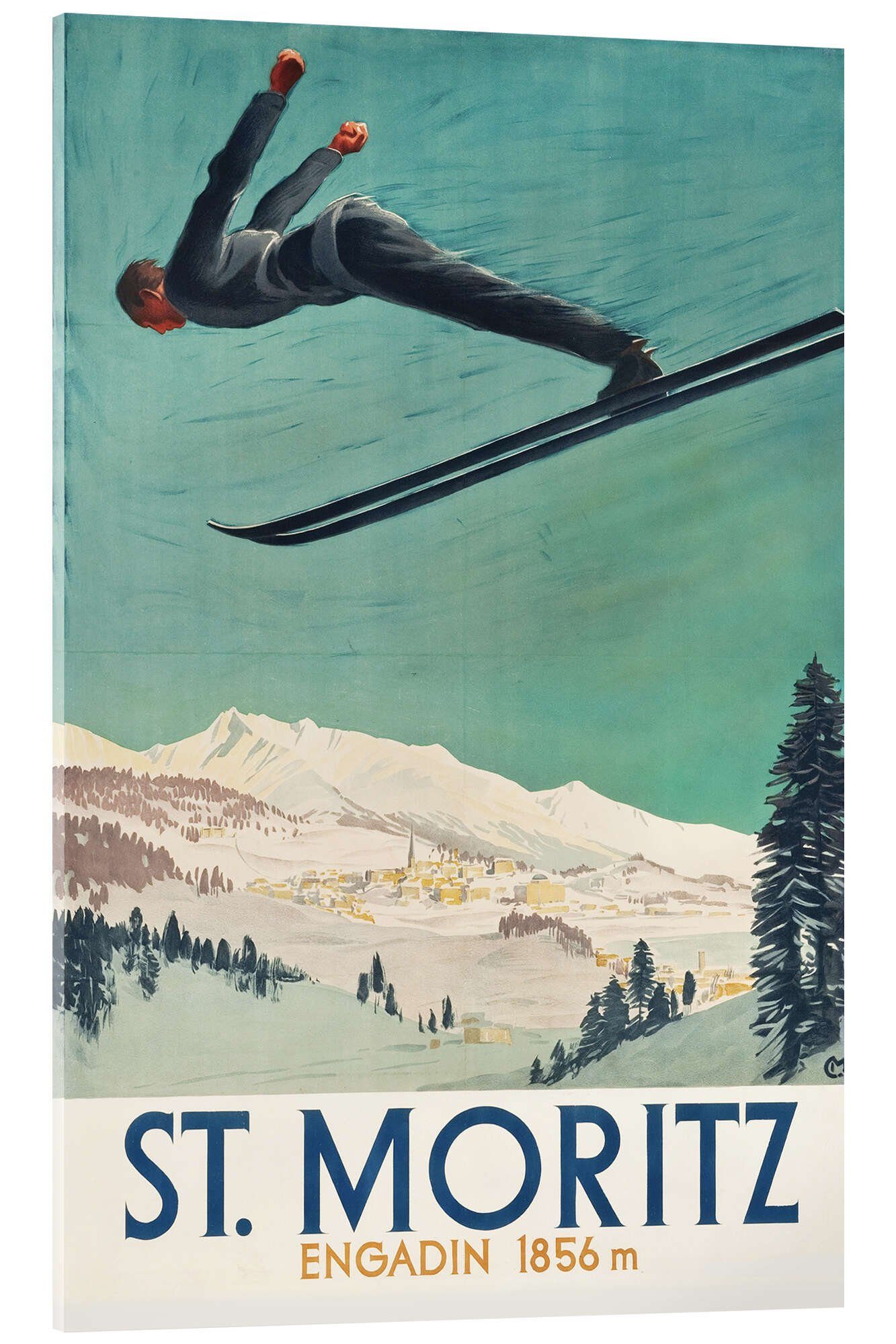 Acrylglasbild Vintage Ski Collection