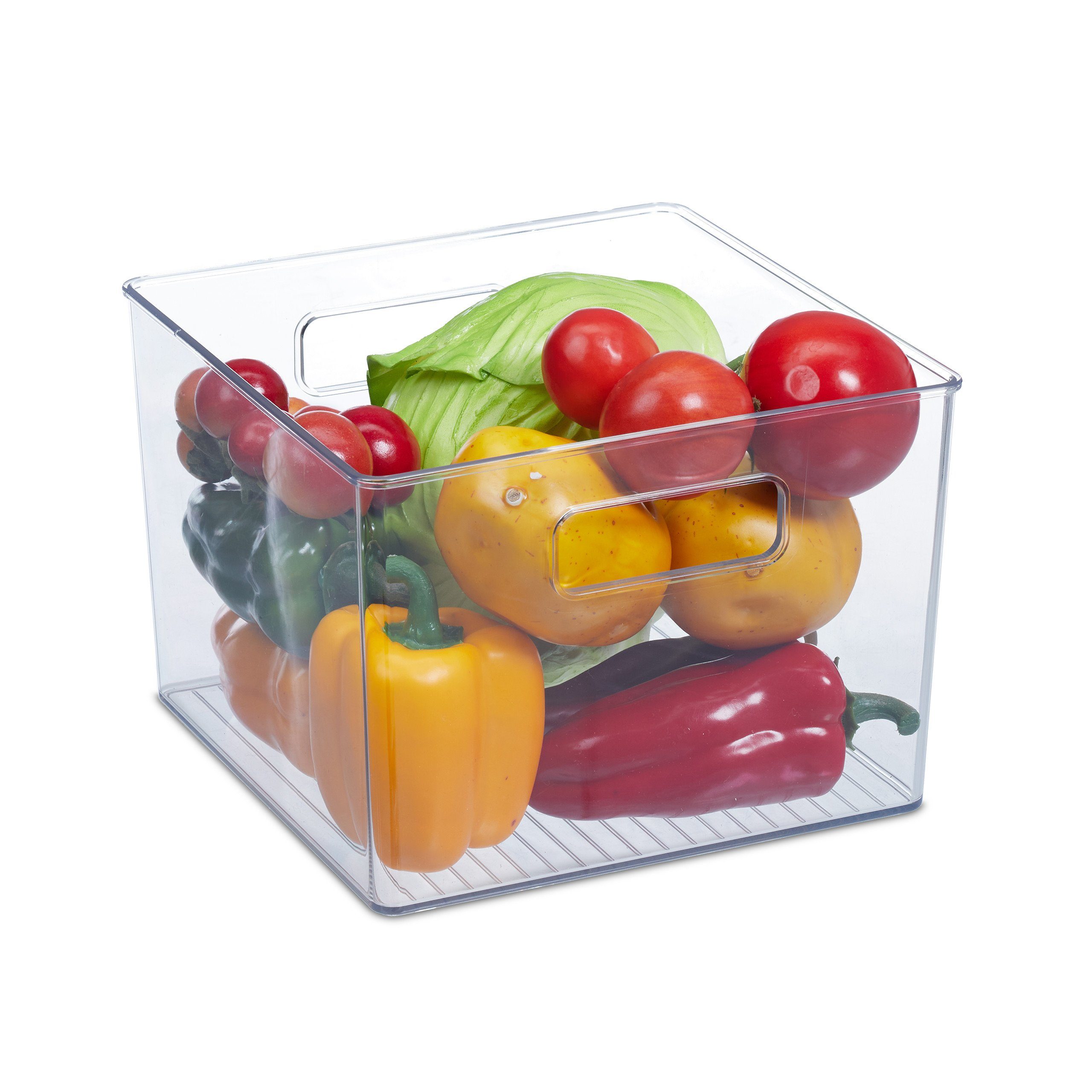 relaxdays Frischhaltedose Kühlschrank Organizer mit Griffen, Kunststoff, (1-tlg)