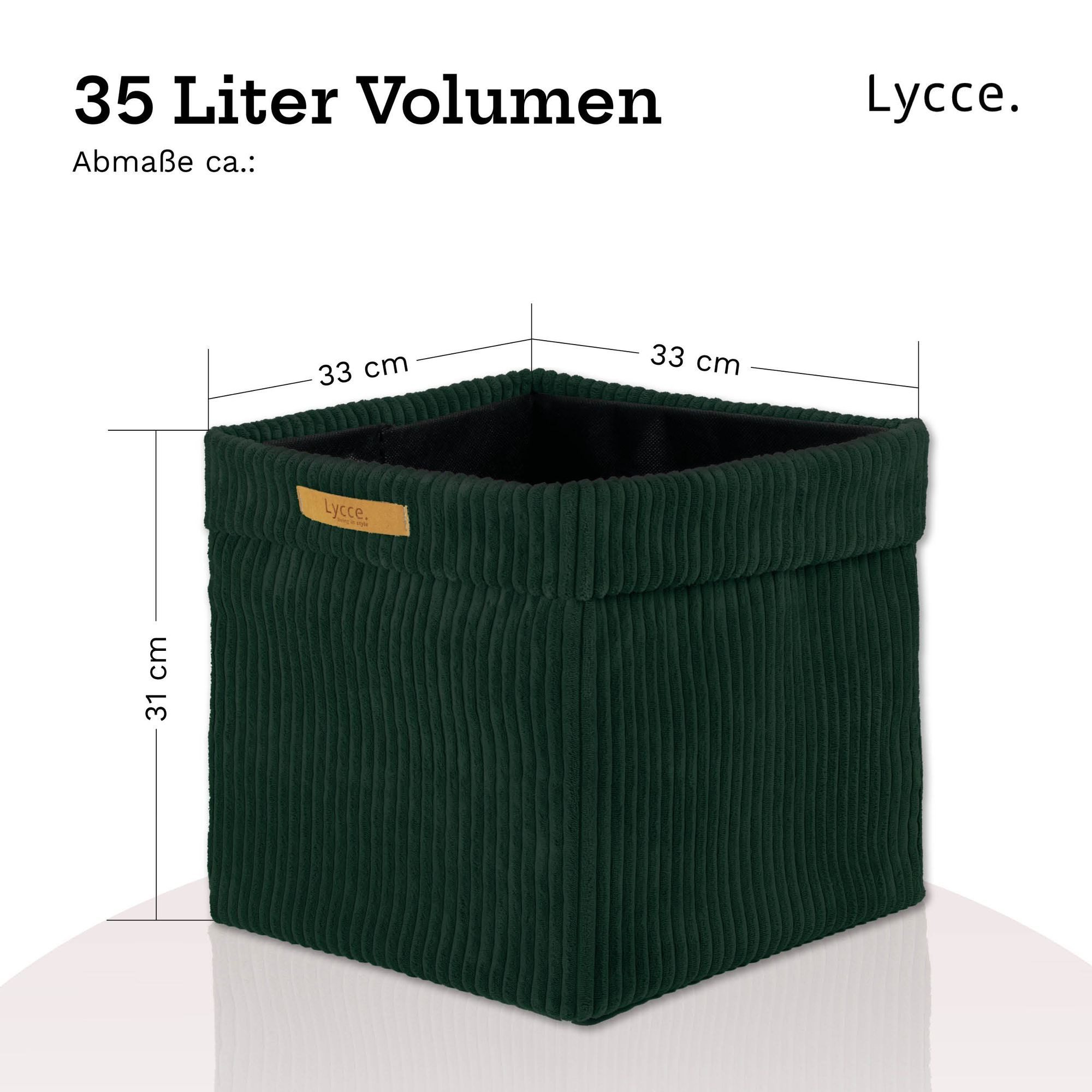 Lycce Regalkorb Kallax Boxen Cord 1 Stk. grün, Aufbewahrungsbox faltbar 33x33x31cm (1 St)