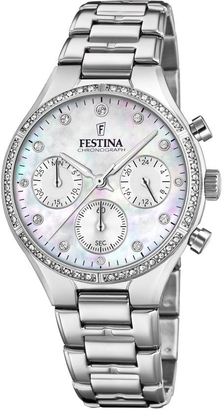 Festina Chronograph Boyfriend Kollektion, F20401/1, Armbanduhr, Quarzuhr, Damenuhr, Stoppfunktion