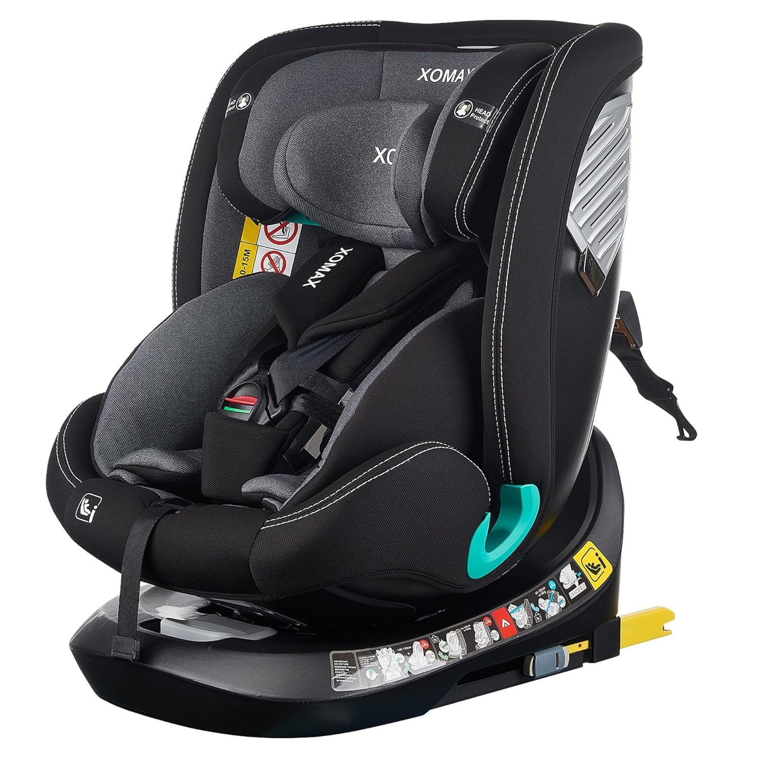 XOMAX Autokindersitz XOMAX G409 IOT black grey ISOFIX Auto Kindersitz 0-36kg AUTOSITZ 360°D, ab: ab Geburt, bis: 12 Jahren