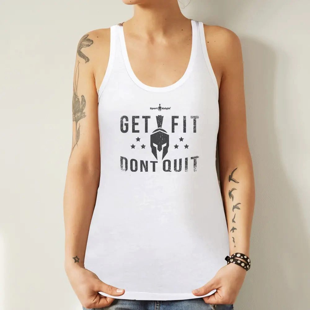 Sport-Knight® Tanktop Sport-Knight® Damen Fitness Tanktop "Get Fit Dont Quit"