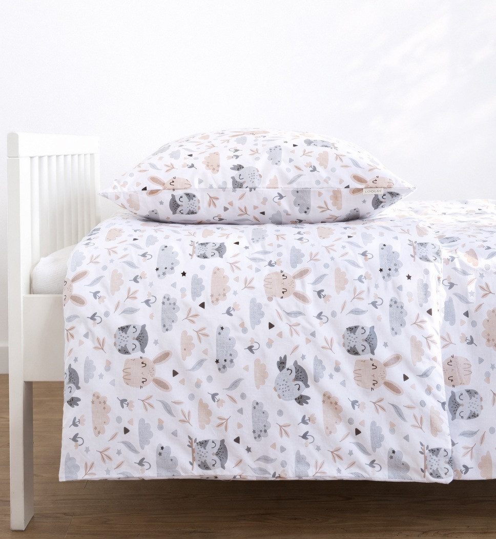 Loolay Kinderbettwäsche Set Baumwolle Baby & Kinder, 2-teilig, viele Größen IKEA passend HASE, Atmungsaktiv & hautfreundlich - perfekt für moderne Kinderzimmer!