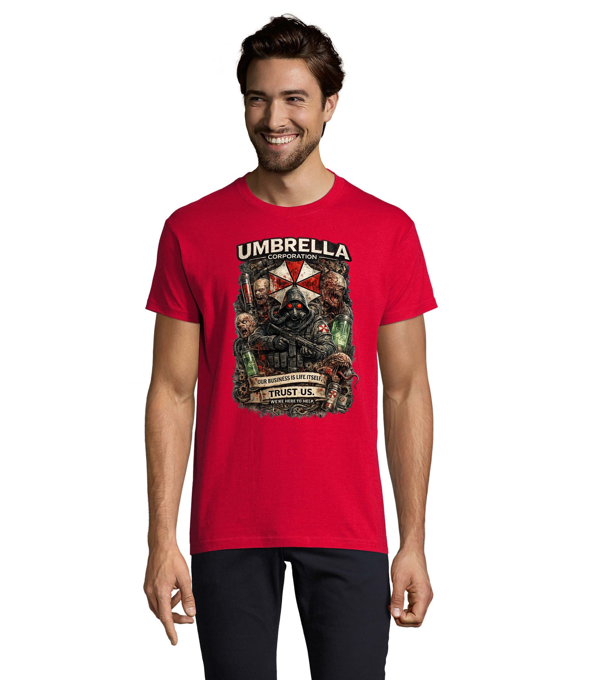 T-Shirt Herren T-Shirt UmbrellaCorporation H Tee Print Streetwear Style Shirt