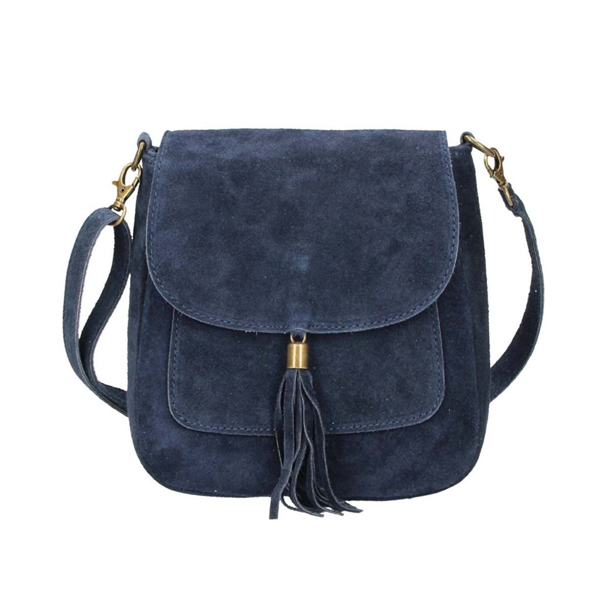 Schultertasche Made in Italy Damen Leder Tasche CrossOver
