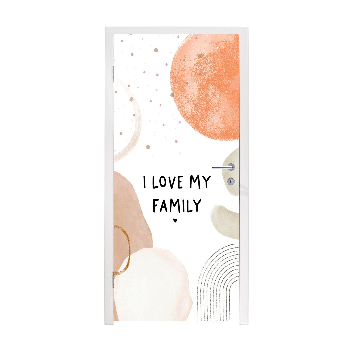 MuchoWow Türtapete »Zitate Sprichwörter Ich liebe meine Familie