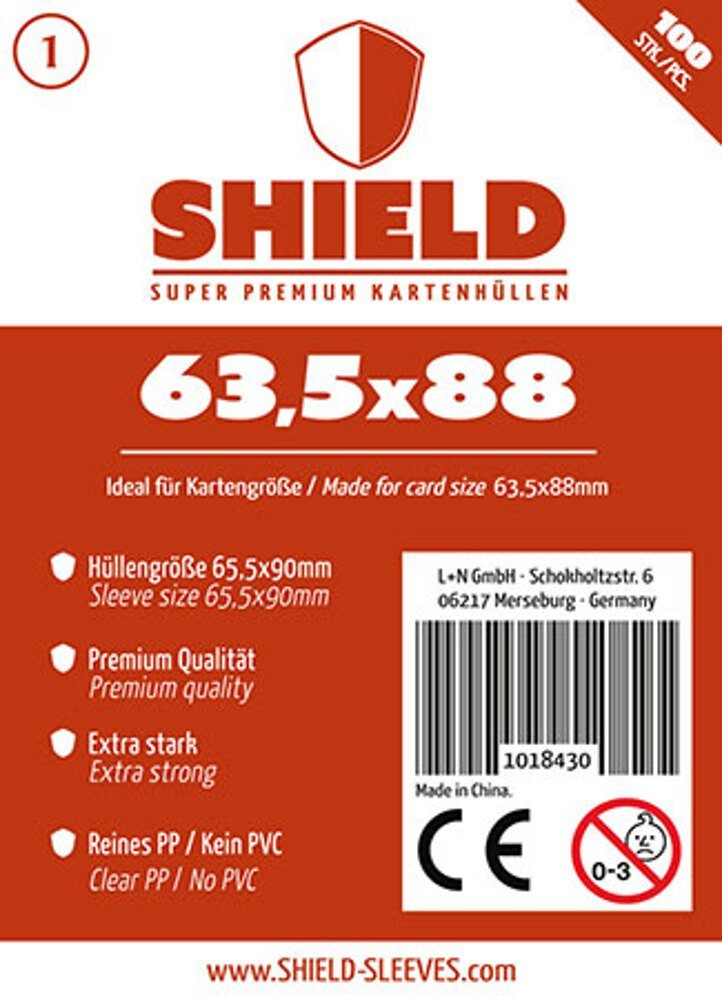 SHIELD Spiel Shield 1 - 100 Super Premium Kartenhüllen für Kartengröße 63,5 x 88 mm