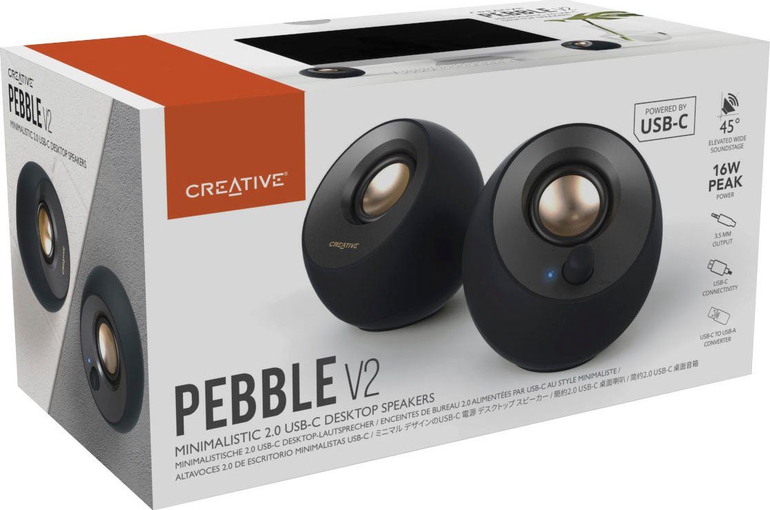 Creative Pebble V2 2.0 W, (8 USB-C) PC-Lautsprecher