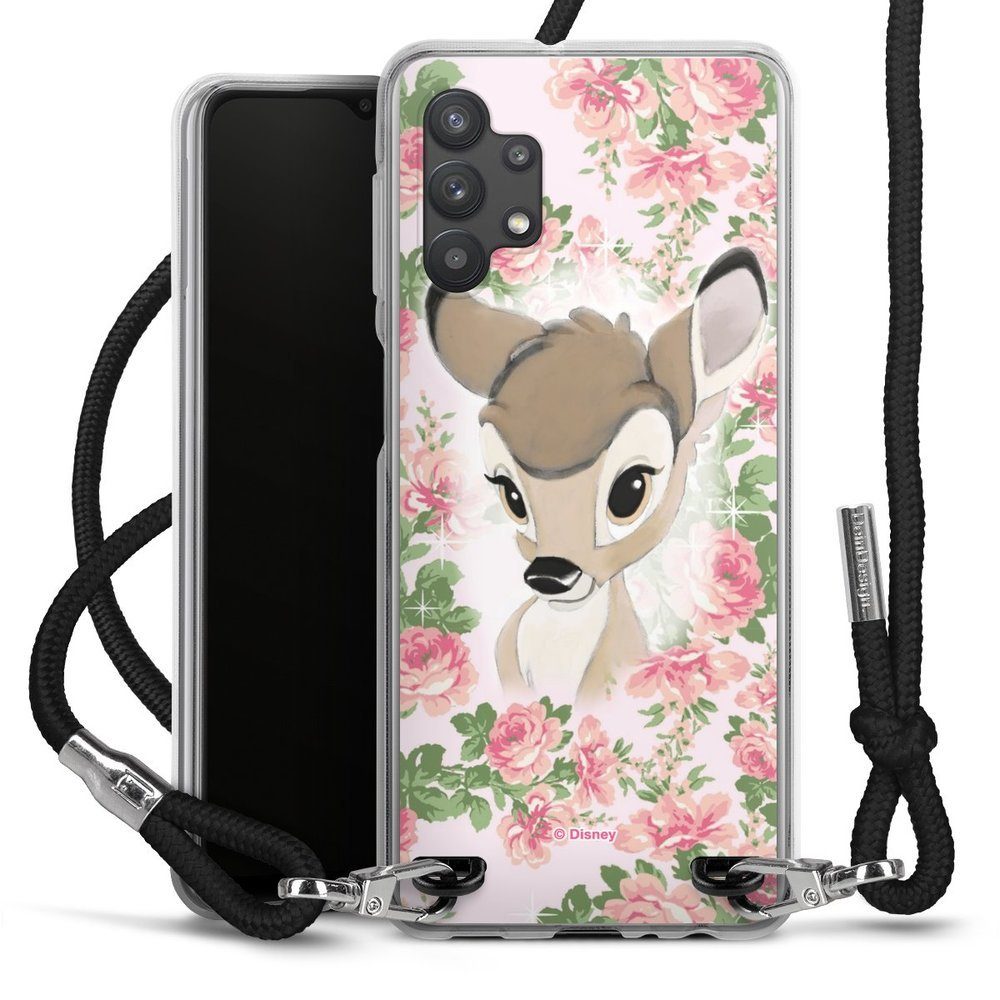 DeinDesign Handyhülle Bambi Disney Offizielles Lizenzprodukt Bambi Flower Child, Samsung Galaxy A32 5G Handykette Hülle mit Band Case zum Umhängen