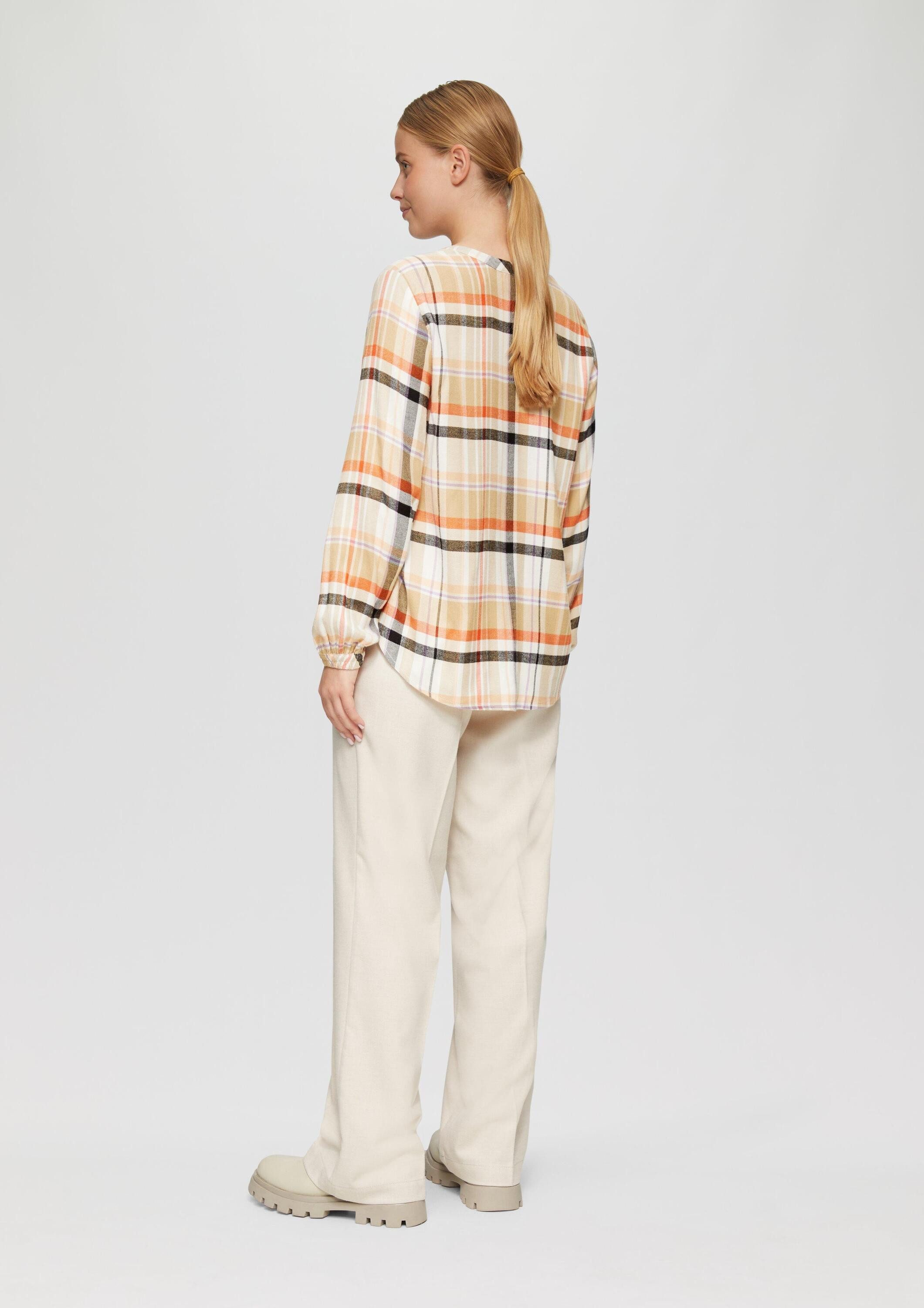 s.Oliver Langarmbluse Bluse Softe Langarmbluse mit Smok-Details