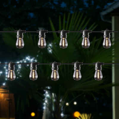 MARELIDA LED-Lichterkette LED Solar Lichterkette Glühbirne 4,5m 3Leuchtmodi Garten Balkon Zirkus, 10-flammig