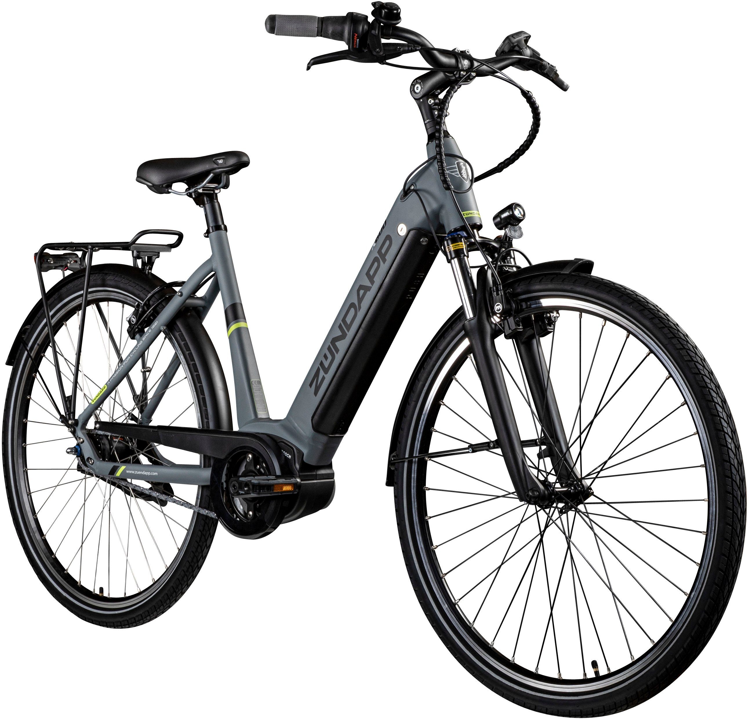 Zündapp E-Bike Cityrad X600 - Bosch Mittelmotor, 7 Gang Shimano Nexus Schaltwerk, Nabenschaltung, Mittelmotor, 400 Wh, Pedelec, Elektrofahrrad für Damen u. Herren