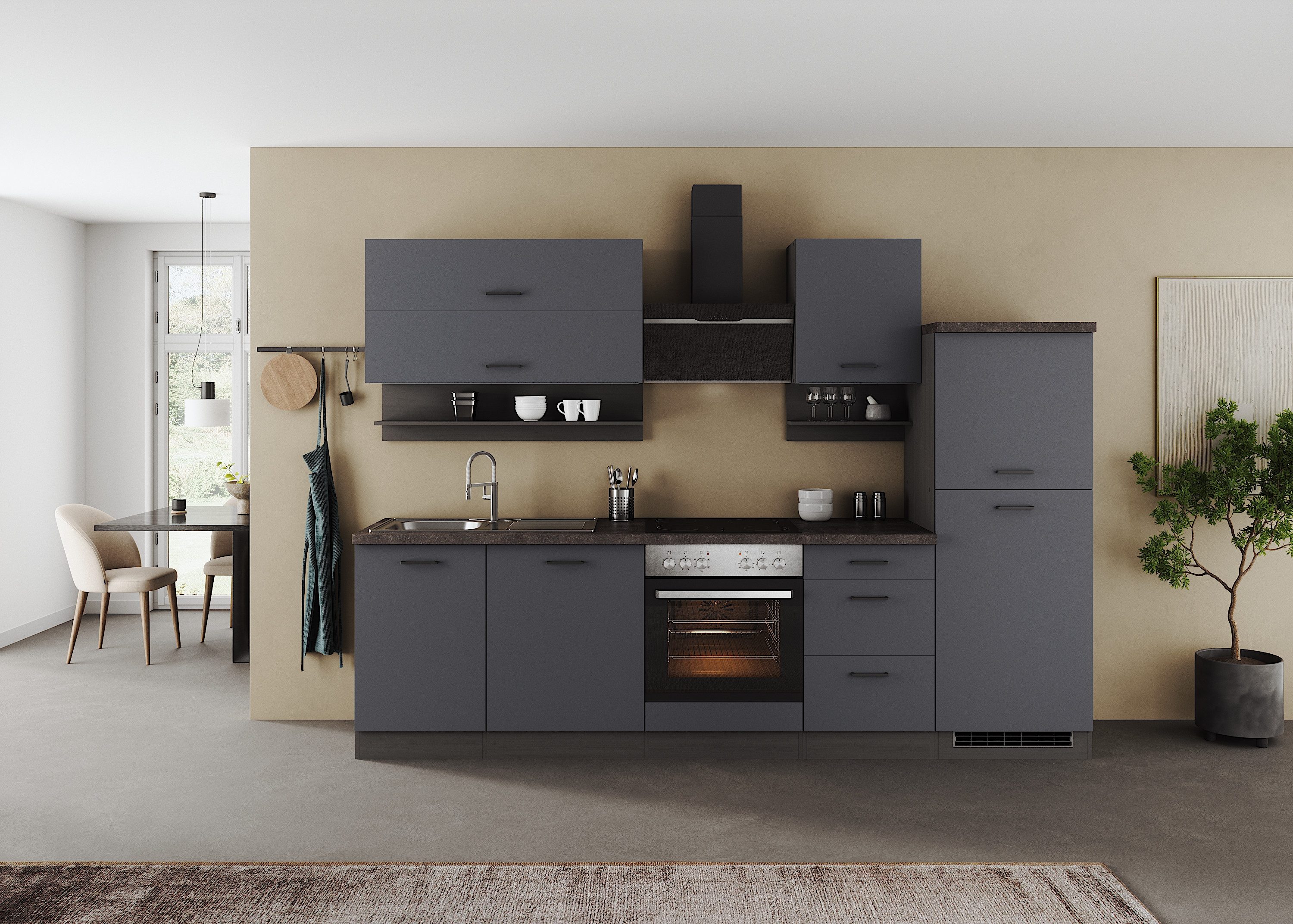 KOCHSTATION Küchenzeile KS-Frieda Breite 280 cm, wahlweise mit E-Geräten, m günstig online kaufen