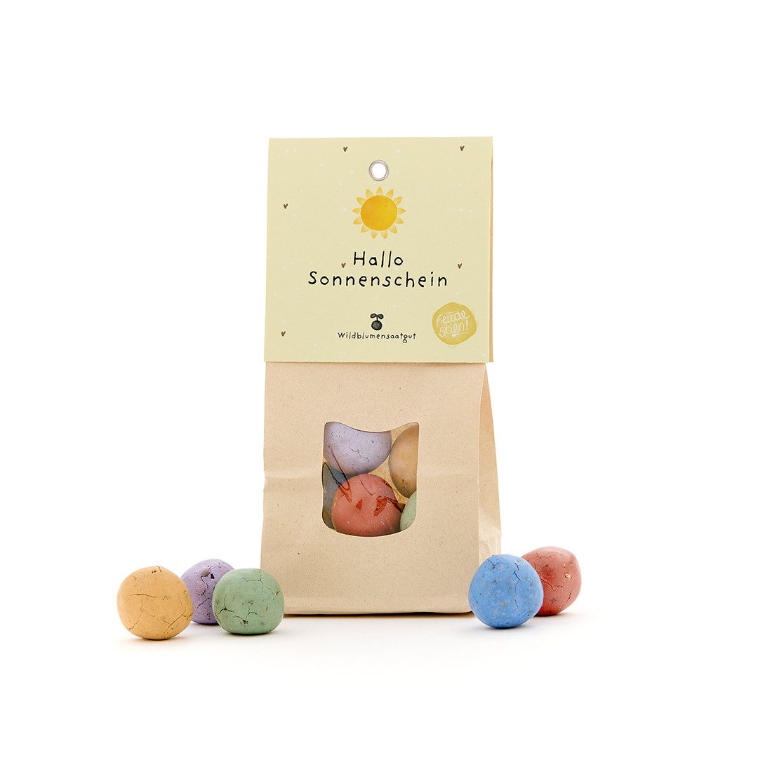 Die Stadtgärtner Blumensamen 8 Wildblumen-Saatkugeln mit Sonnenschein Motiv günstig online kaufen