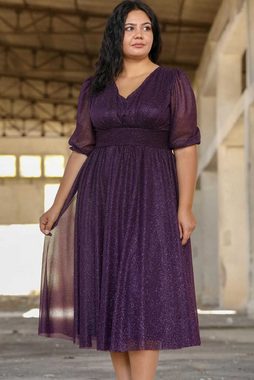 Modabout Abendkleid Damen Midikleid Sommerkleid für große Größen - NELB0553D8848K-M (1-tlg)