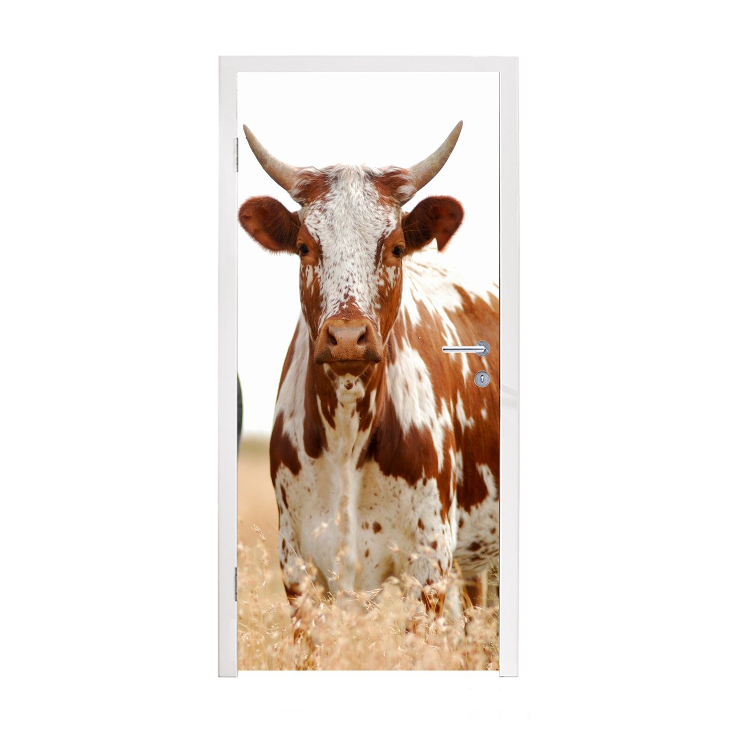 MuchoWow Türtapete Kühe - Afrikanisch - Natur, Matt, bedruckt, (1 St), Fototapete für Tür, Türaufkleber, 75x205 cm | Türtapeten
