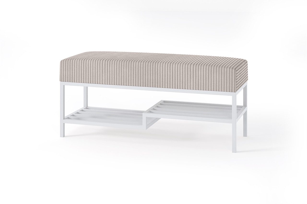 Design Möbel Sitzbank Sitzbank LOFT DESIGN – Gepolsterte Bank mit Ablage, Industrial Stil