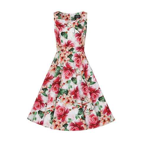 Hearts & Roses London A-Linien-Kleid Gracie Floral Swing Dress Rockabella Vintage Retro