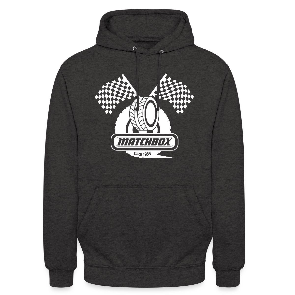 Spreadshirt Hoodie Matchbox™ 1953 Mit Zielflaggen Rennen Unisex