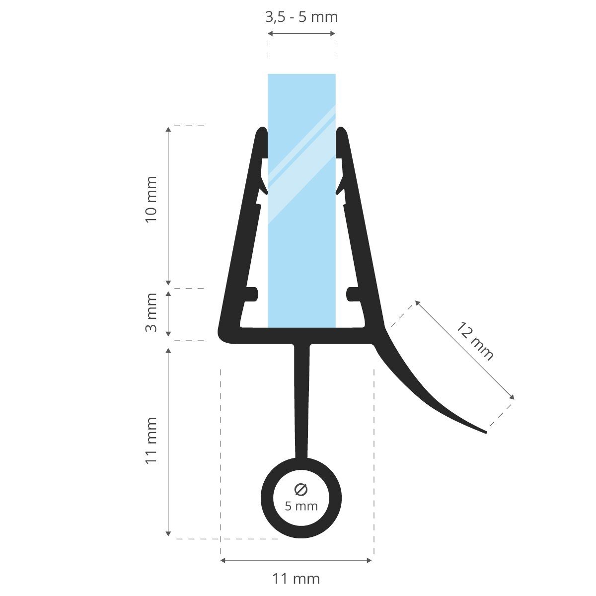 STEIGNER Duschdichtung 30cm Vorgebogene Ersatzdichtung für Runddusche, L: 3 günstig online kaufen