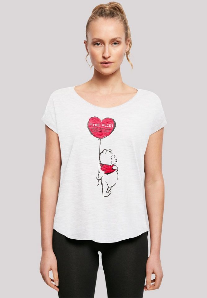 Damen Flies Hinten Qualität, Winnie Disney lang Puuh T-Shirt F4NT4STIC geschnittenes extra Premium Time T-Shirt