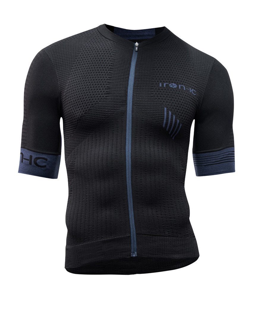 T-Shirt Bike Hero Full Zip Kurzarm schwarz Herren