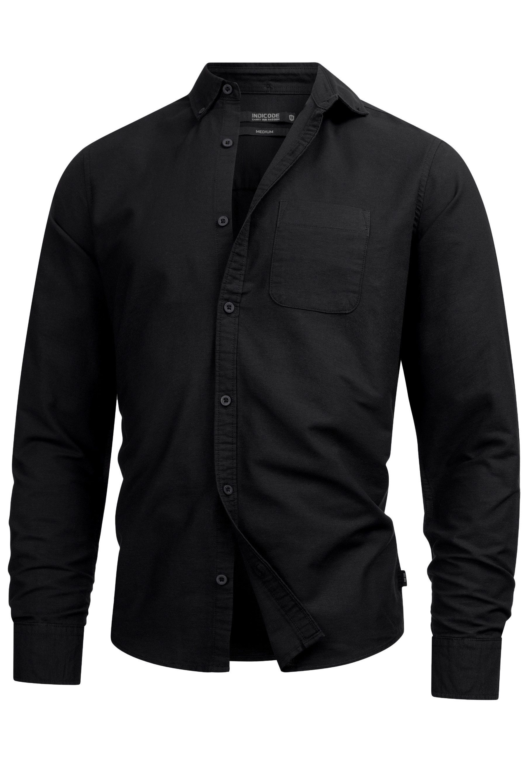 Indicode Langarmhemd Herren Kepner Herrenhemd Langarm mit Button-Down-Krage günstig online kaufen