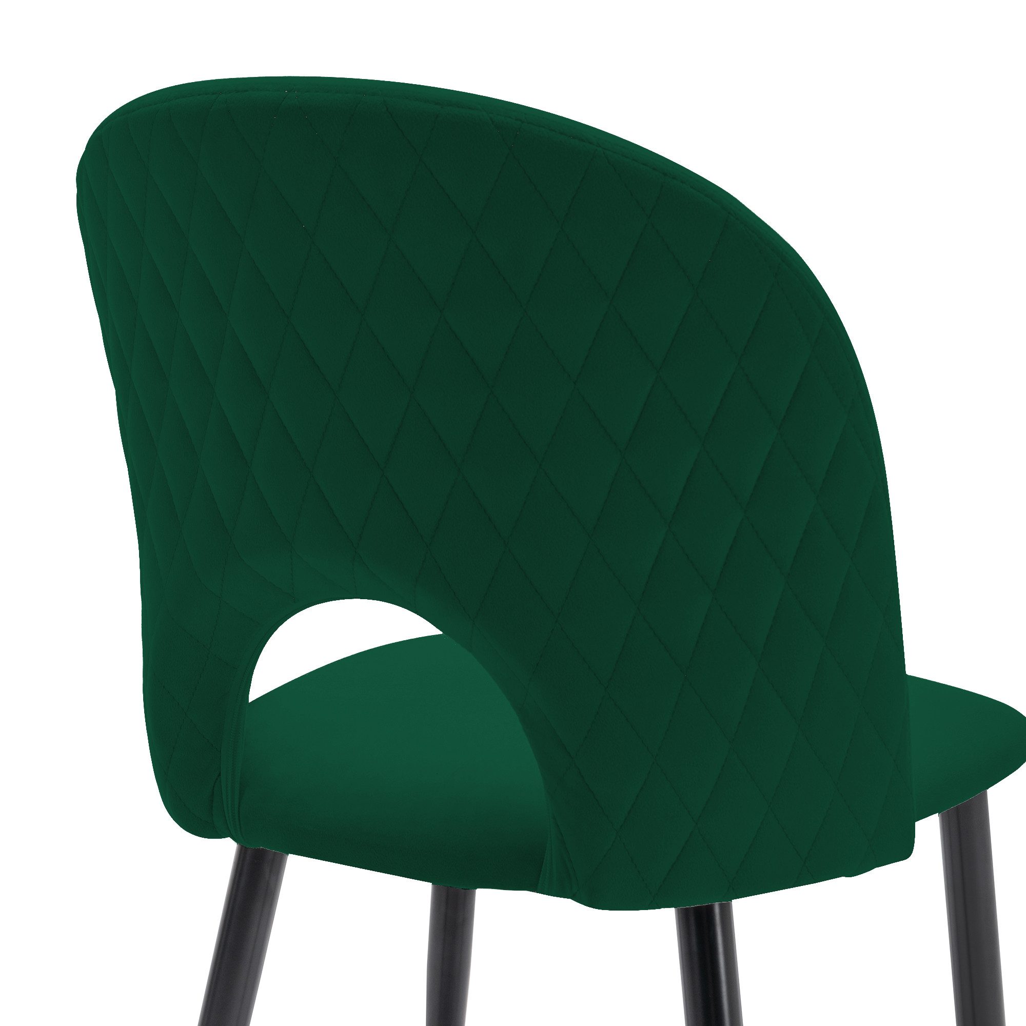Essgruppe, (117x68 cm Küchentisch mit 4x Polsterstühlen), mit Diamantmuster, Verstellbare Stuhlbeine, Samt Esszimmerstuhl