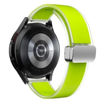 Wigento Smartwatch-Armband Für Samsung Galaxy Watch 6 / 5 / 4 Magnetisches Silikon Armband Grün