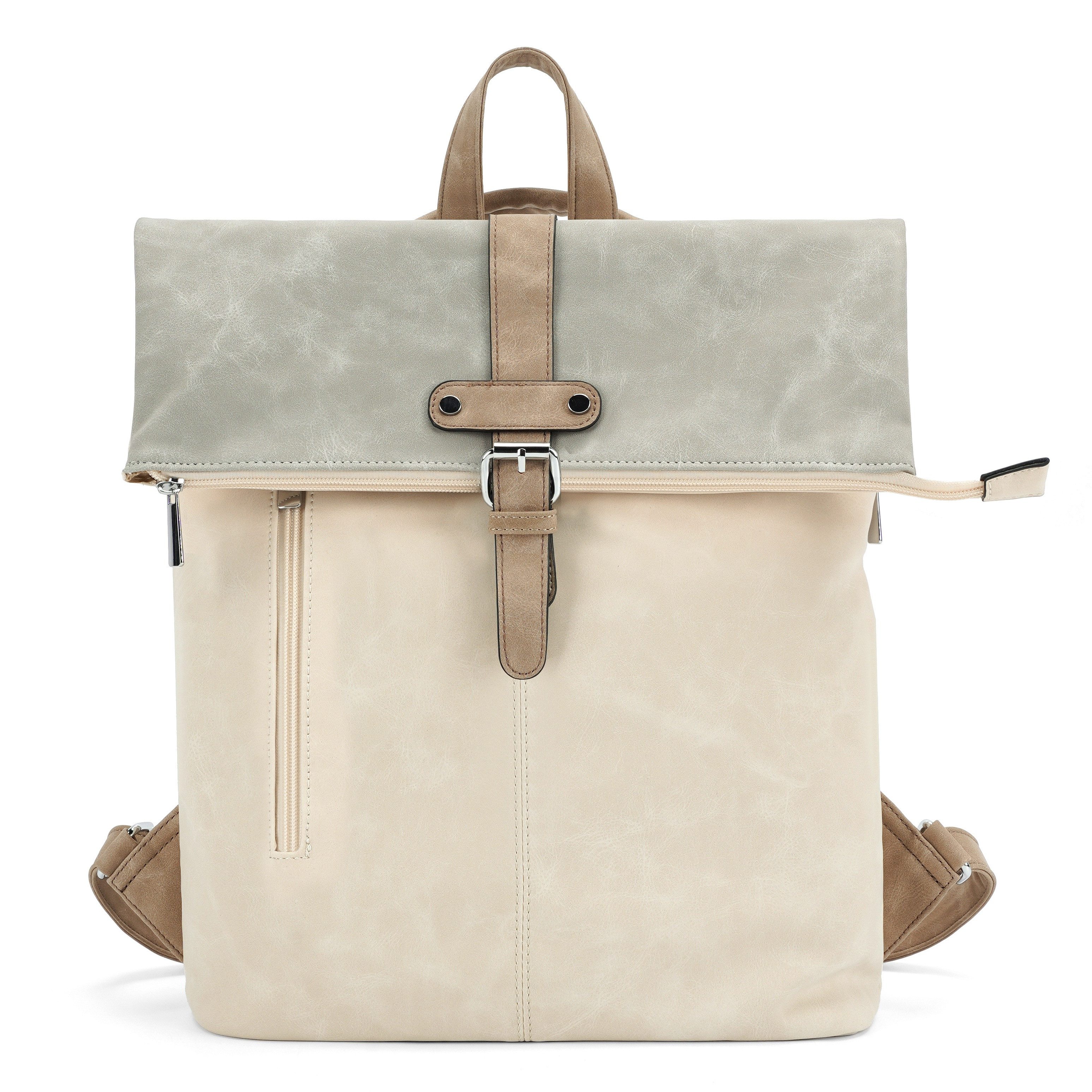 MIRROSI Rucksack Unisex auch als Crossbody Bag 2 in 1, Elegant (35x(41+10)x12cm), aus hochwertigem Kunstleder, Tagesrucksack, Daypack